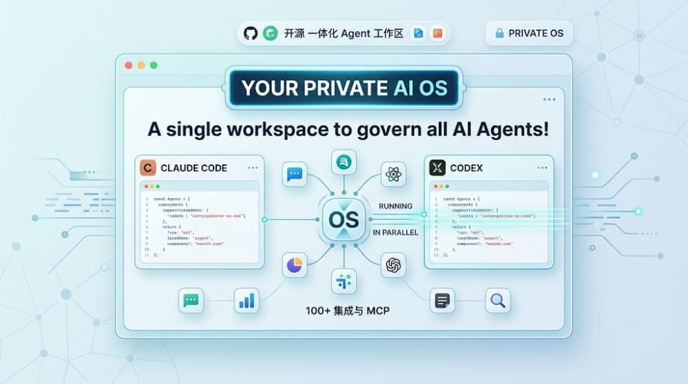 一个工作区，统御所有 AI Agent！你的私人 AI 操作系统来了 封面图