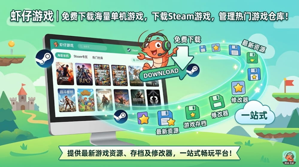 虾仔游戏 | 免费下载海量单机游戏 封面图