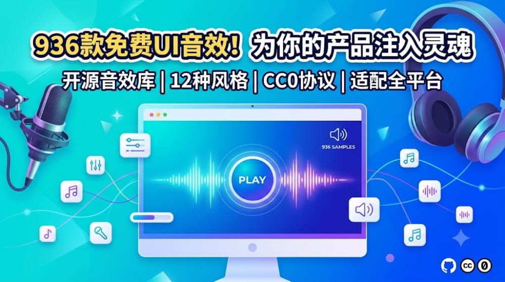 936款免费UI音效！为你的产品注入灵魂，告别单调点击 封面图