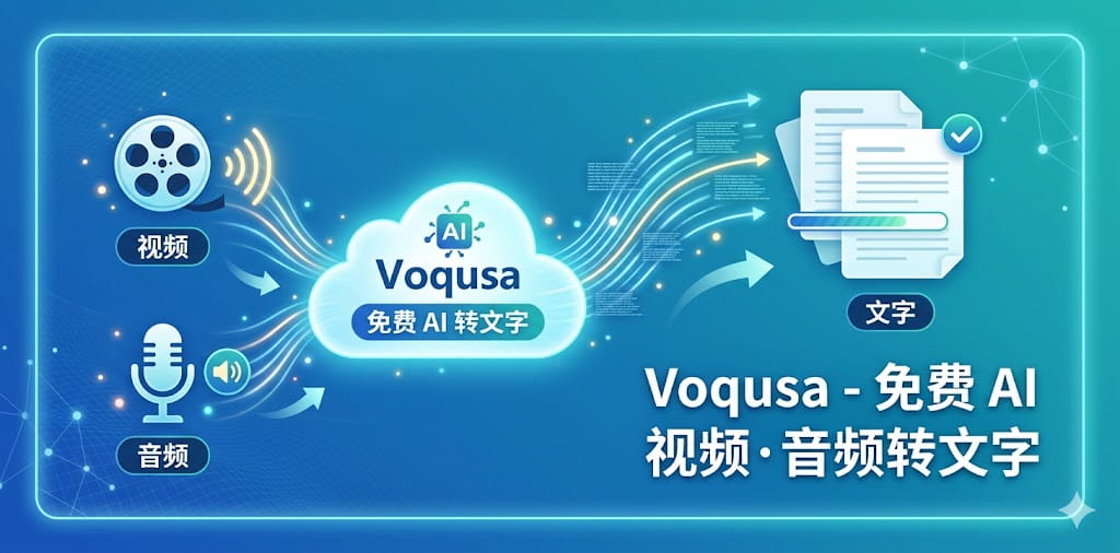 Voqusa - 免费 AI 视频·音频转文字 封面图