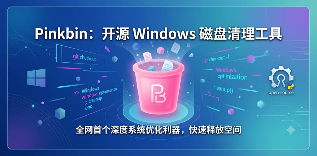 C盘爆了？Pinkbin：开源 Windows 磁盘清理工具 封面图
