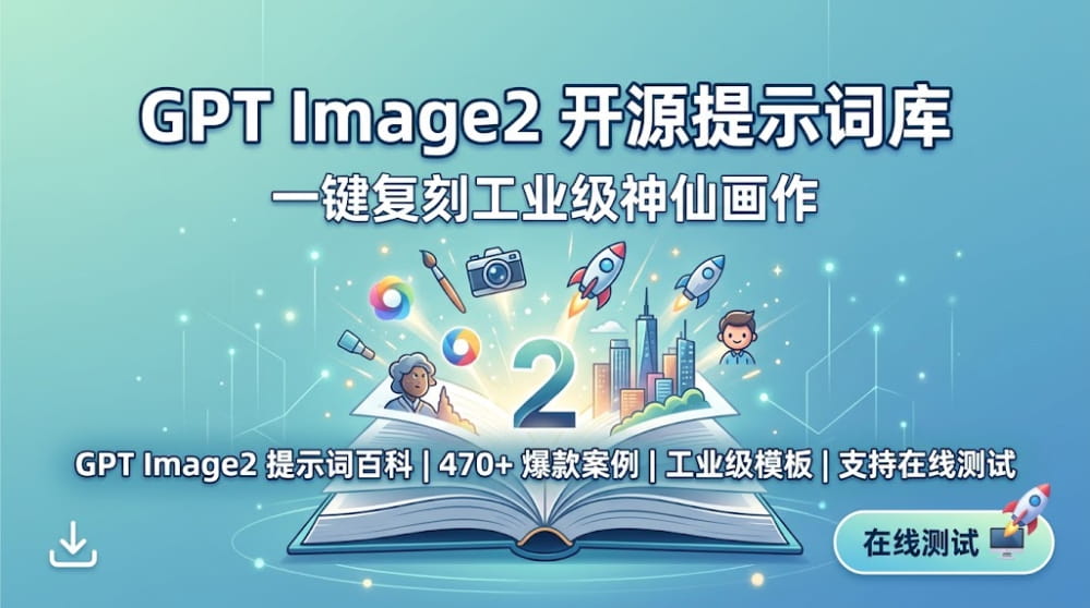 GPT Image2 开源提示词库，一键复刻工业级神仙画作 封面图